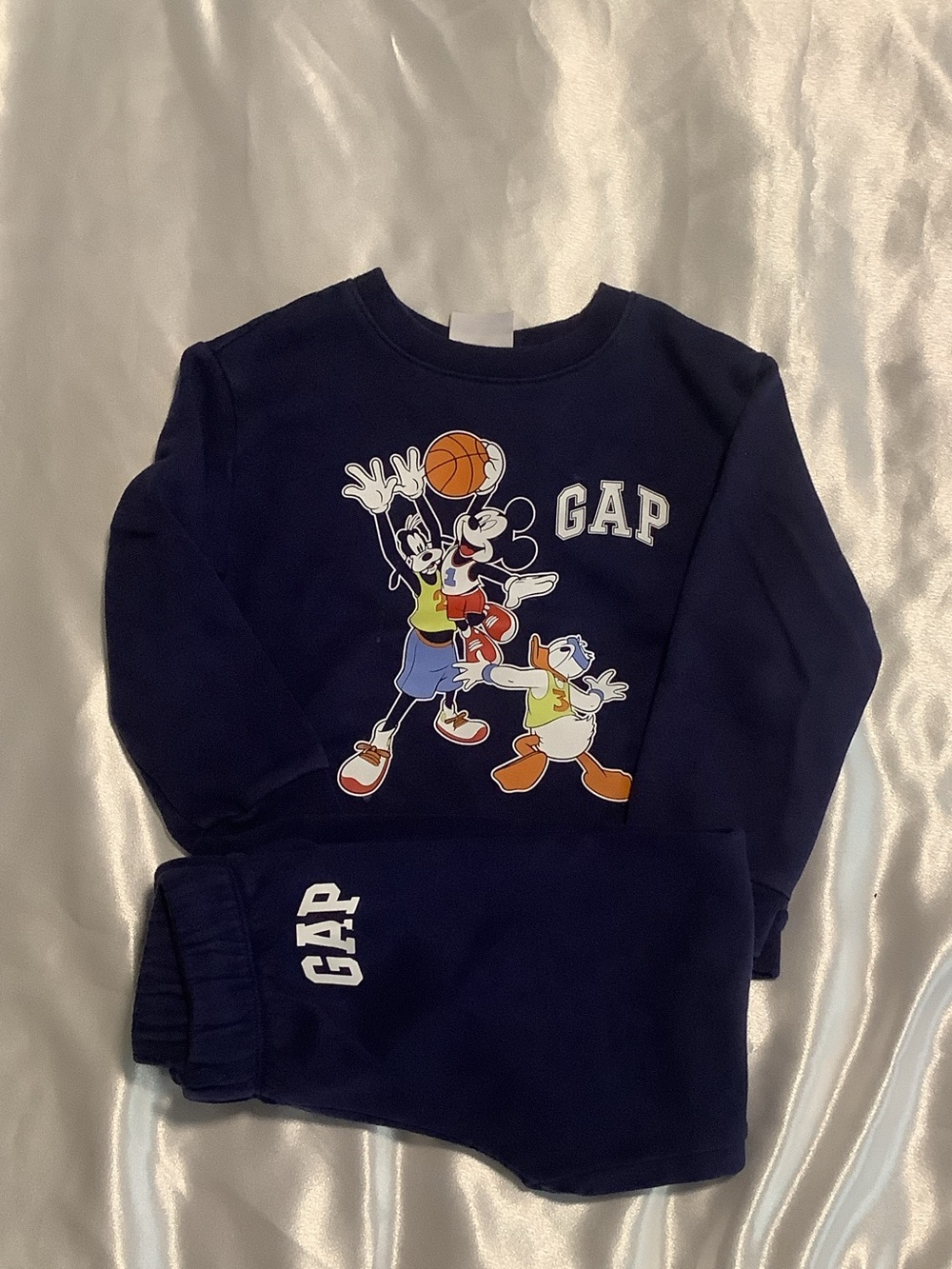GAP Navy Blue Mickey & Friends Basketball Sweatshirt Set